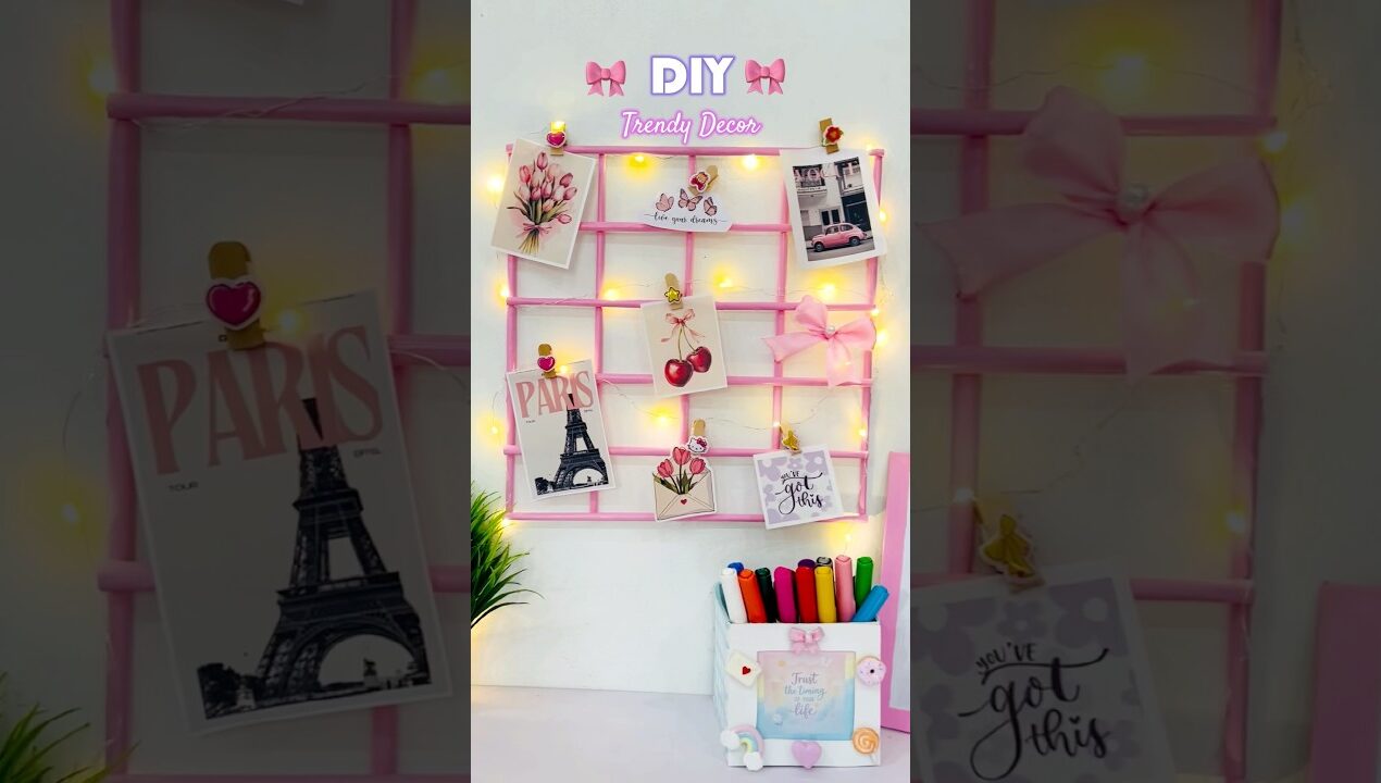 DIY Wall grid using paper #diy #aestheticroomdecor #craft #art #viral #shorts #handmade #pinterest