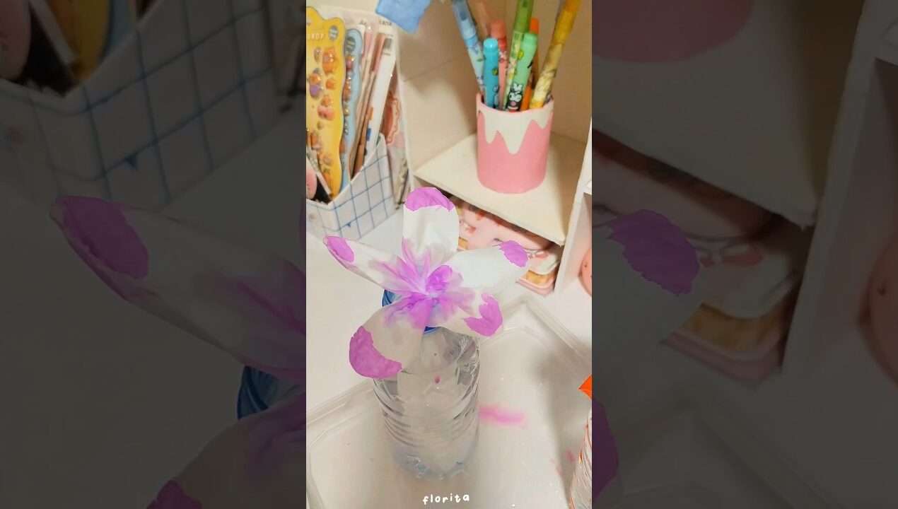 magic water flower🌷|florita |diy paper flower |#diy #paperflowers #shorts