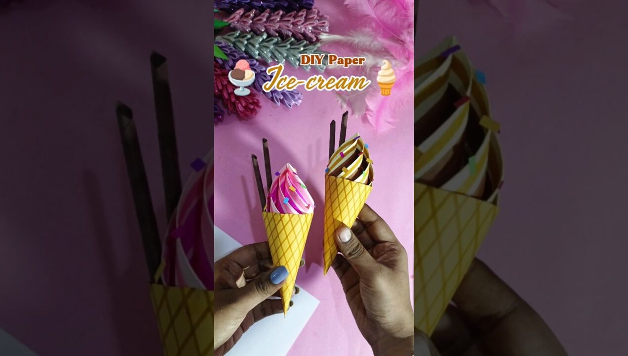 DIY Paper Ice-cream🍦✨ #diy #diyicecream #papercraft #diypapercraft #diycrafts #papercrafts #diyideas