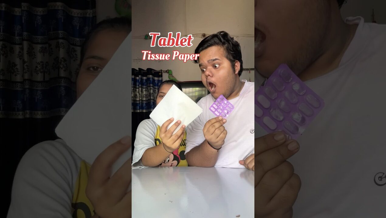 My Sister Vs Me : Who will make the best Tablet Tissue Paper #shorts