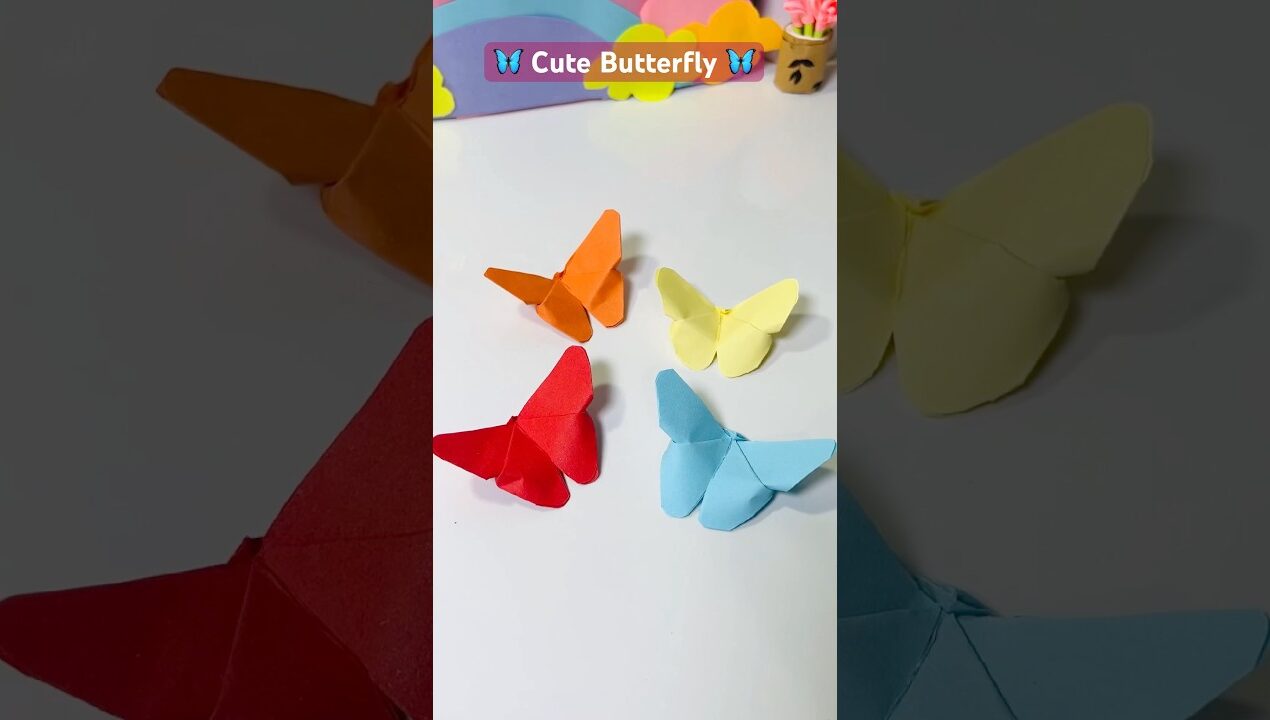 Easy paper crafts ideas ✨|| paper butterfly 🦋#diy #craft #paper #shorts
