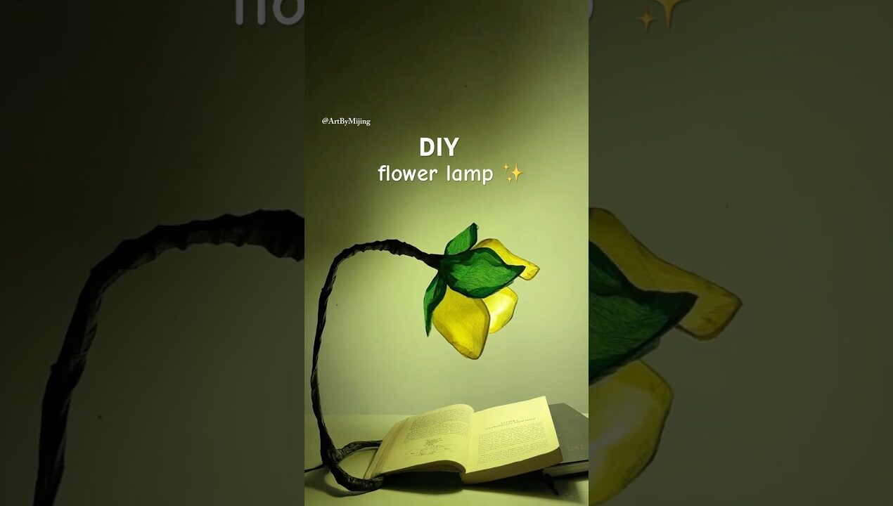 The Most Aesthetic DIY flower  Lamp You'll Ever Make ✨#diy  #shorts