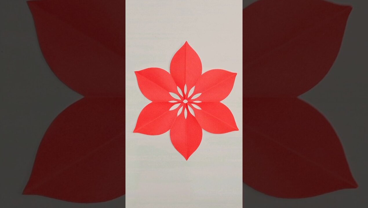 Easy paper flower Snowflake “Easy paper craft #viral #diy #flowers #shorts #reels