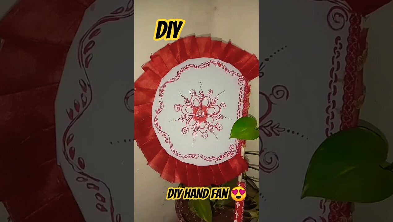 Waste Cardboard se Banaye Beautiful Hand Fan 🔥 Easy DIY Craft🌼 #shorts #handfan #kolkadesign #diy