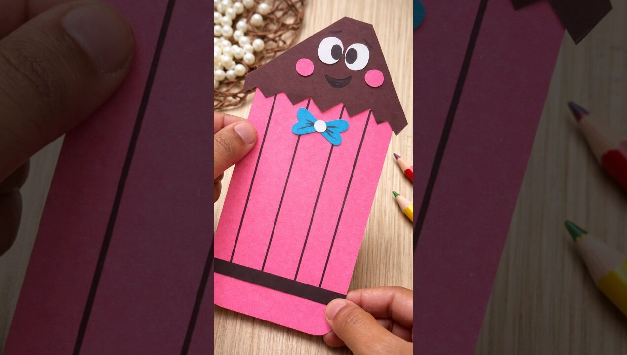 Paper sheet pencil design easy craft ideas for kids #shorts #ytshorts #viralvideo #trending #kids