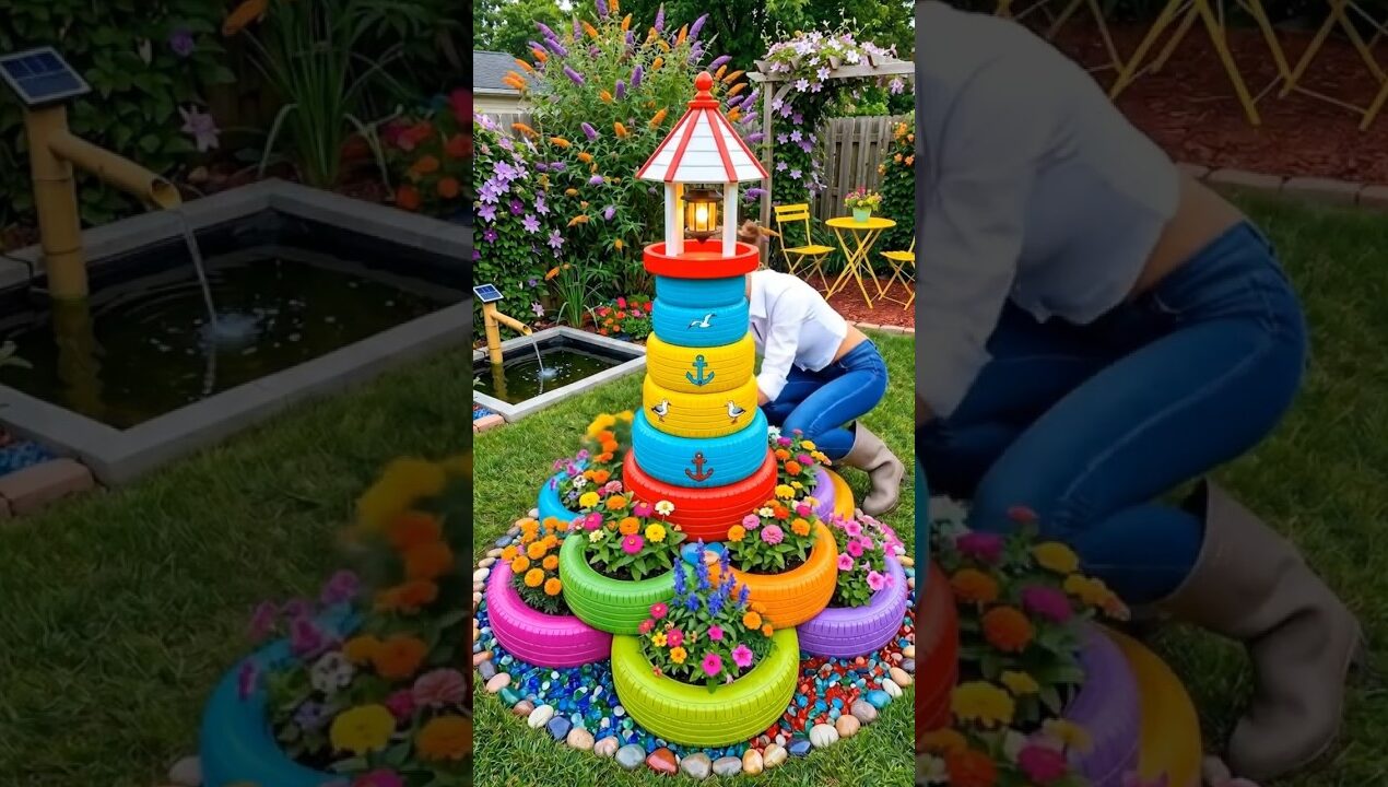 Transforming Old Tires into Unique & Aesthetic Garden Decor!