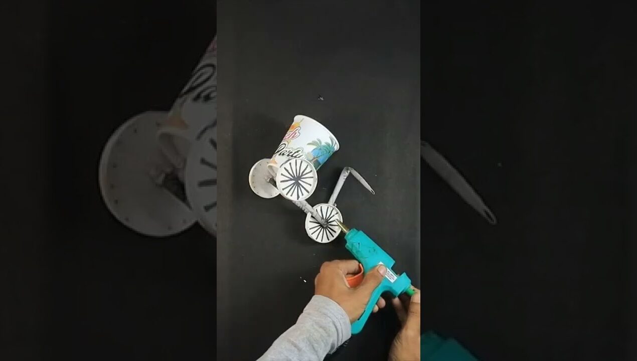 Diy Cycle with waste coffee cups #shorts #diy #viral #crafts #banglescraft #reusecrafts #trending