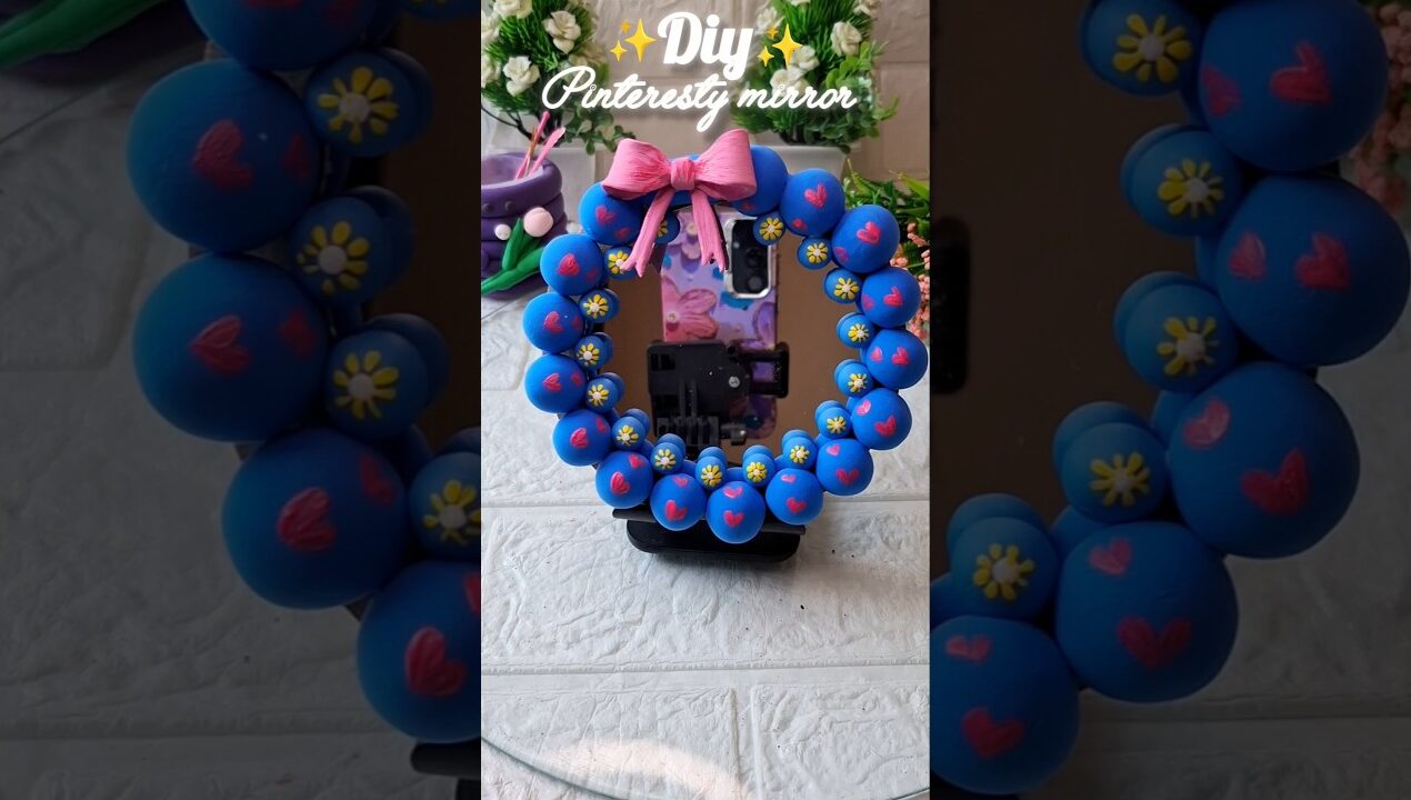Diy pinteresty mirror 🪞💙🩷 || #shorts #viral #youtubeshorts #craftideas #handmade