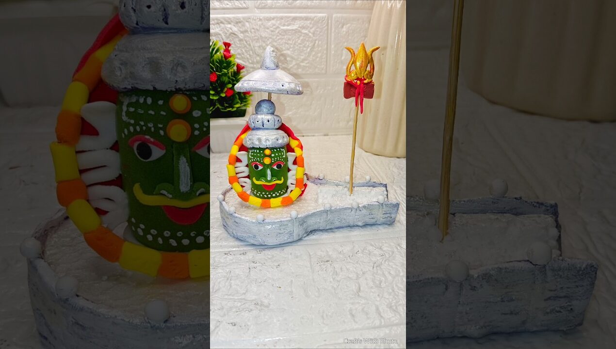 DIY Mahakaleshwar Clay Idol | Step-by-Step Tutorial 🙏 #shorts #mahakal #shivalingam #ujjain #diy