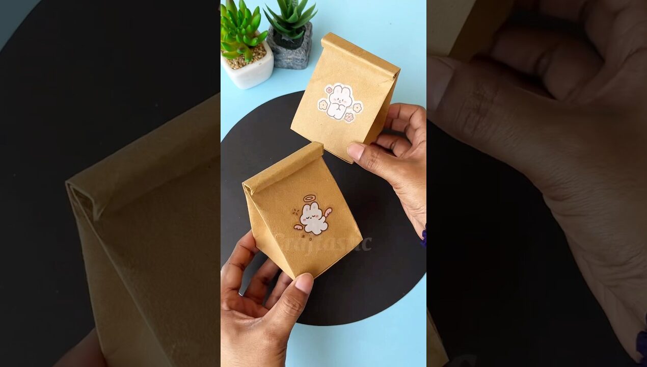 Cutest DIY mini Gift bag Idea🛍️ #shorts #minigiftbox #youtubeshorts #giftwrapping