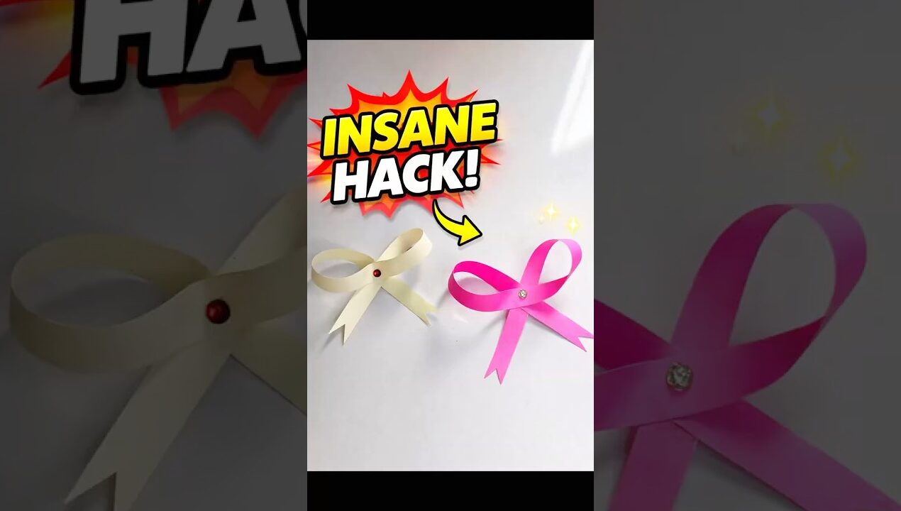 Don’t Make This Paper Bow Mistake 😳 (30 Sec Easy Hack!) #shorts #diy #papercraft