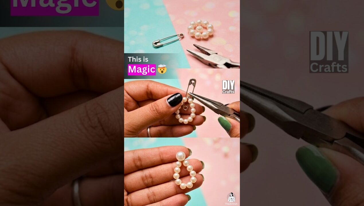 Safety Pin se Earrings 😳 | No tools needed! 😍 #diy #earrings #jewellery #shorts