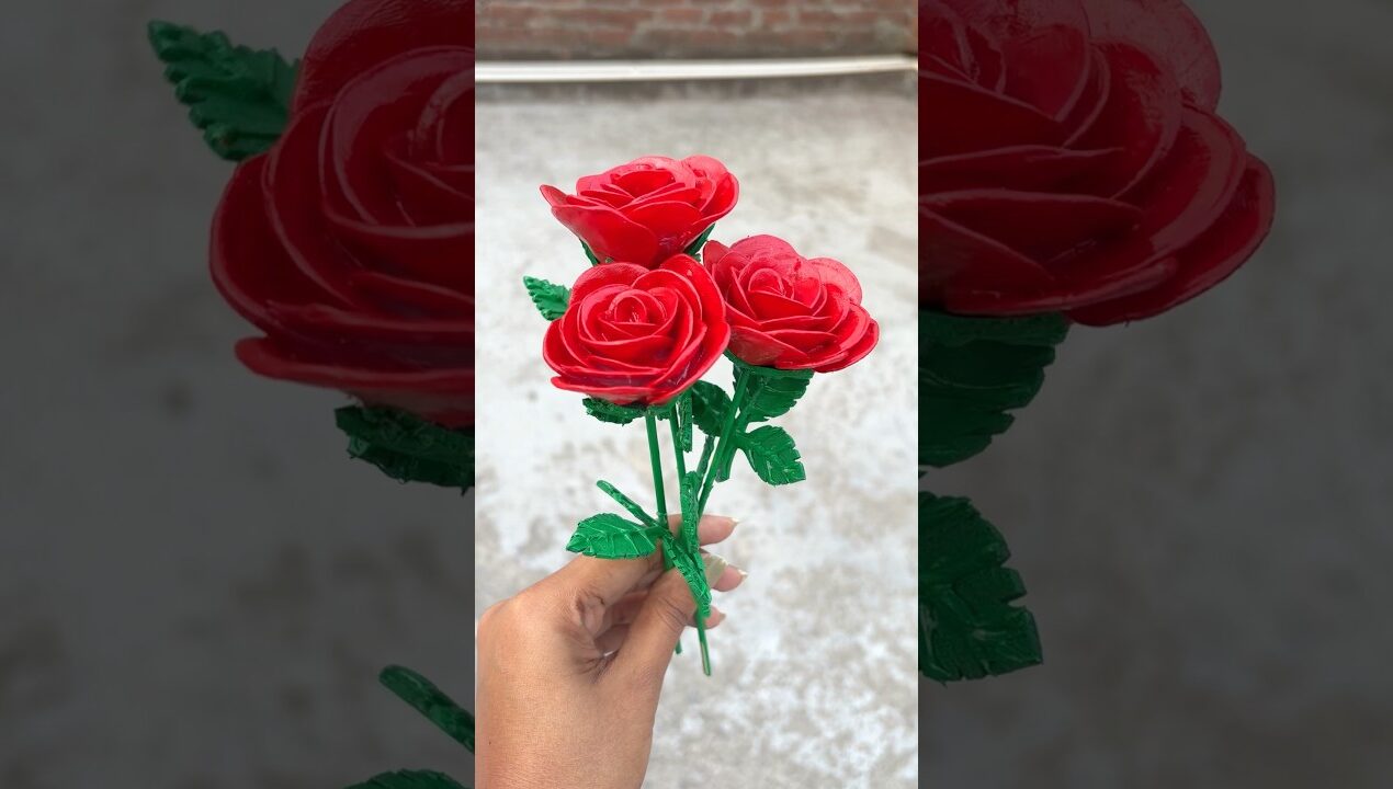 Glue Gun Flowers 🌹 #shorts #shortsviral #diy #craft