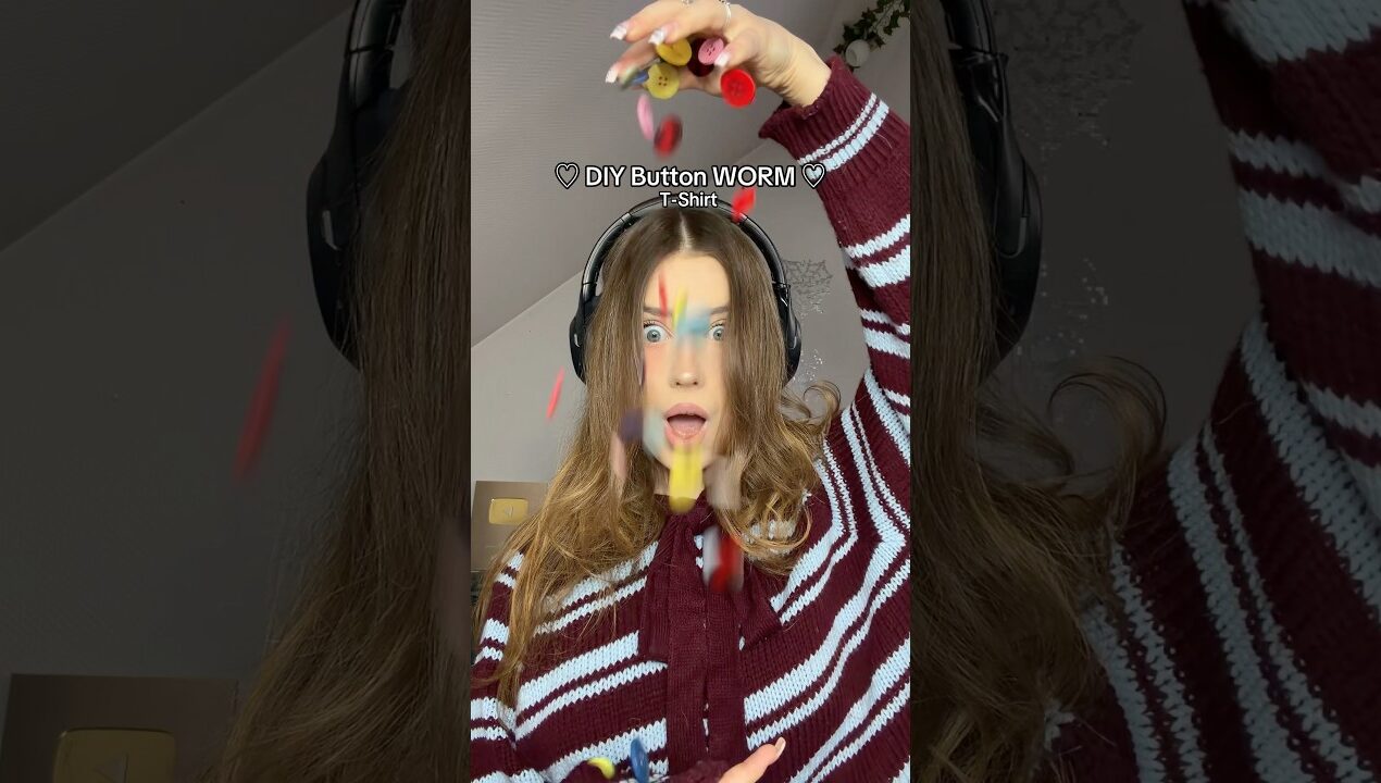 DIY Whimsy BUTTON Worm T-SHIRT Easy CLOTHING Glow UP