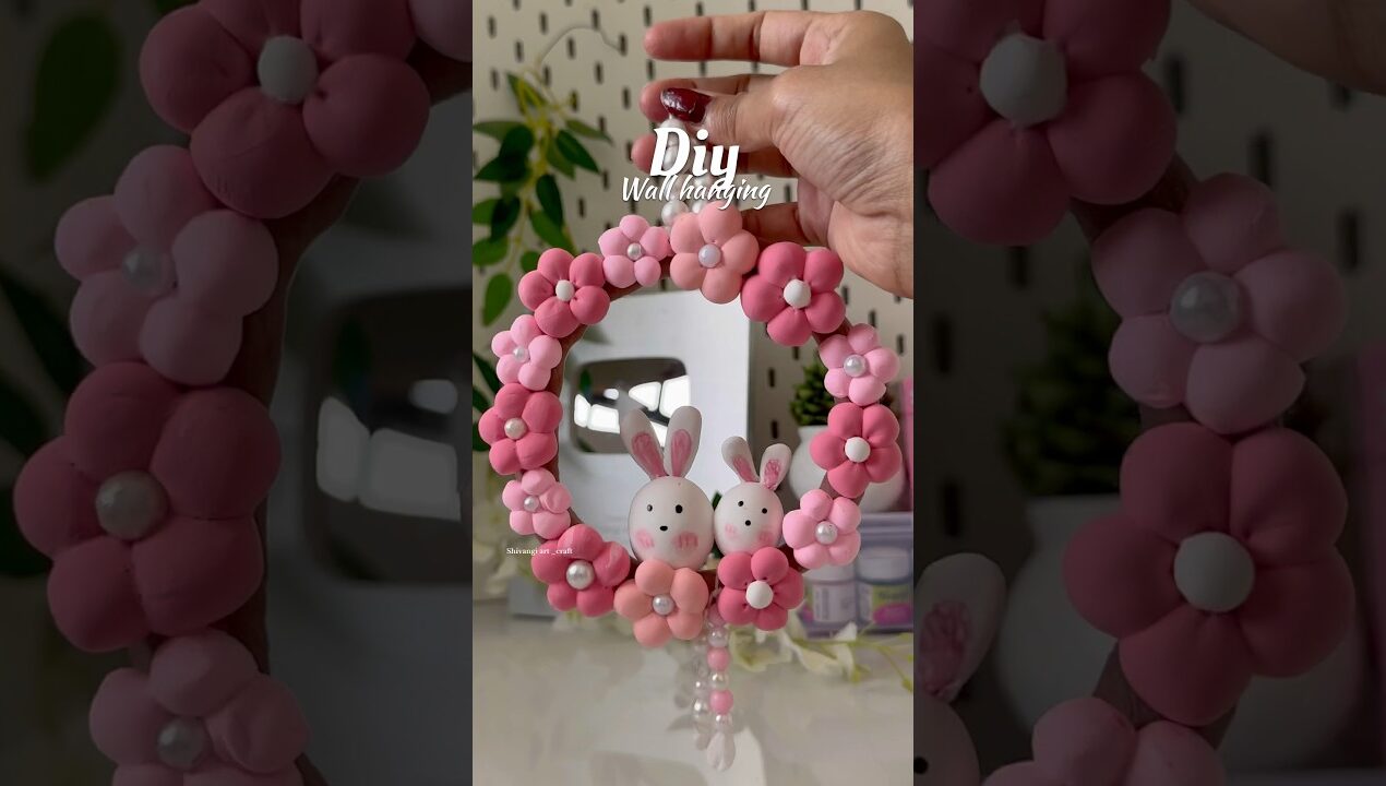 Diy wall hanging #shortviral #shorts #diy #crafing #wallhanging #claycraft #cutecraft