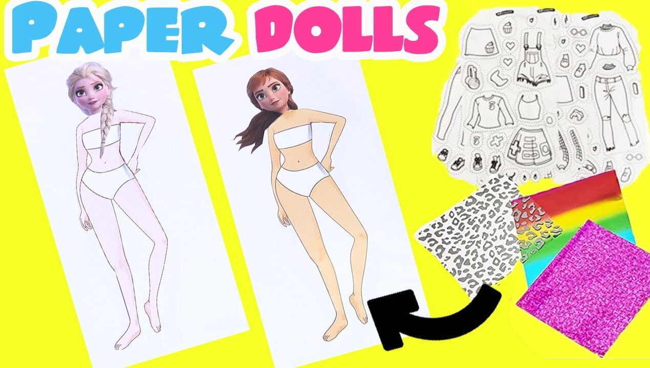 Disney Frozen DIY Paper Doll Fashions for Anna and Elsa! Inkfluencer Style and Create