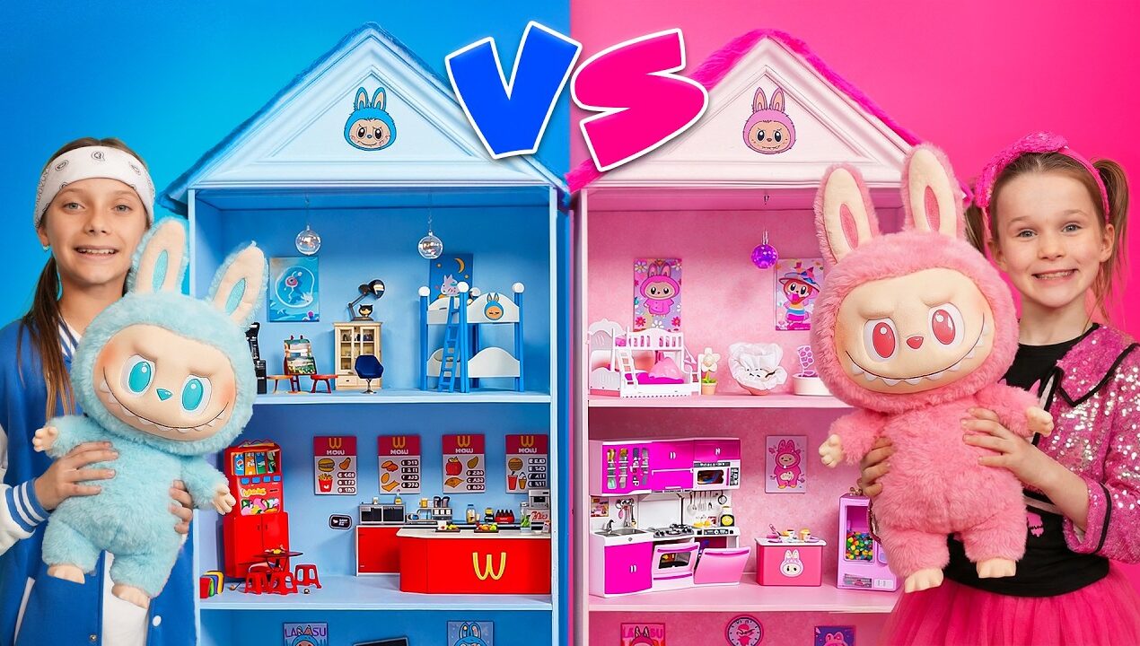 Tantangan DIY Rumah Labubu! Pink Melawan Biru