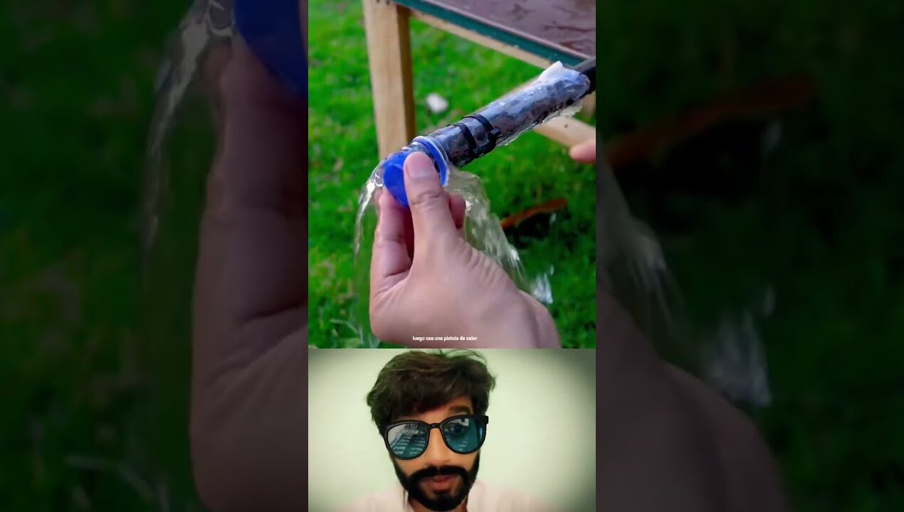 Solución fácil para hacer un grifo casero con botella #DIY #TrucoCasero #AhorroDeAgua