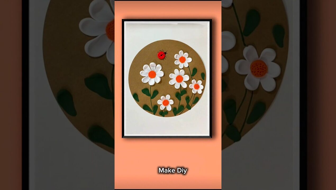 How to Make Easy Paper Flower Wall Frame | DIY Flower Art | Home Decoration Idea #picturehanging