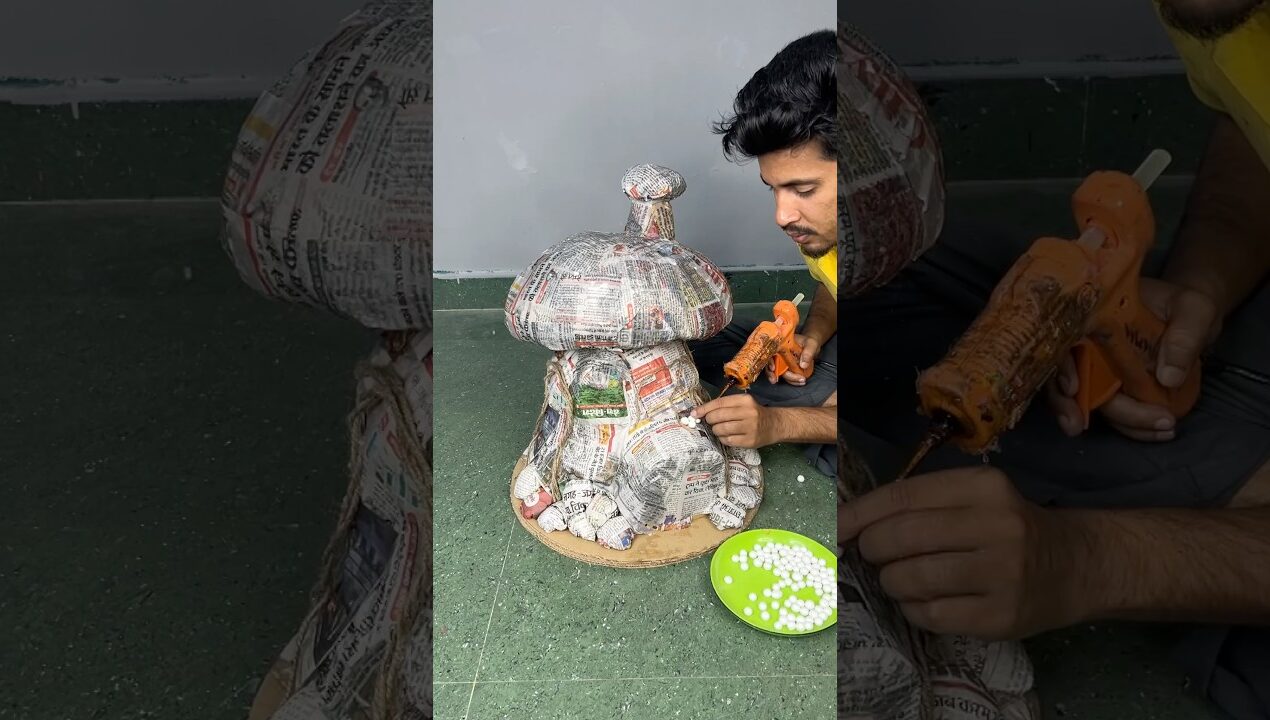 Only Newspaper reused idea #shorts #crafts #newspapercraft #viral