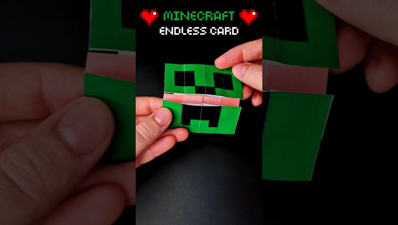 DIY Minecraft Magic Card That Never Ends | Endless Card 🐔🐷 Paper Toy #diy #papercraft