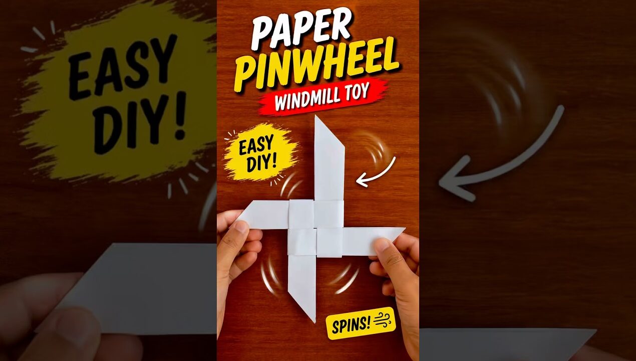 DIY Paper Windmill Toy | Fun & Easy Craft for Kids @A4Arte #papercraft #craft #shortsviral #shorts