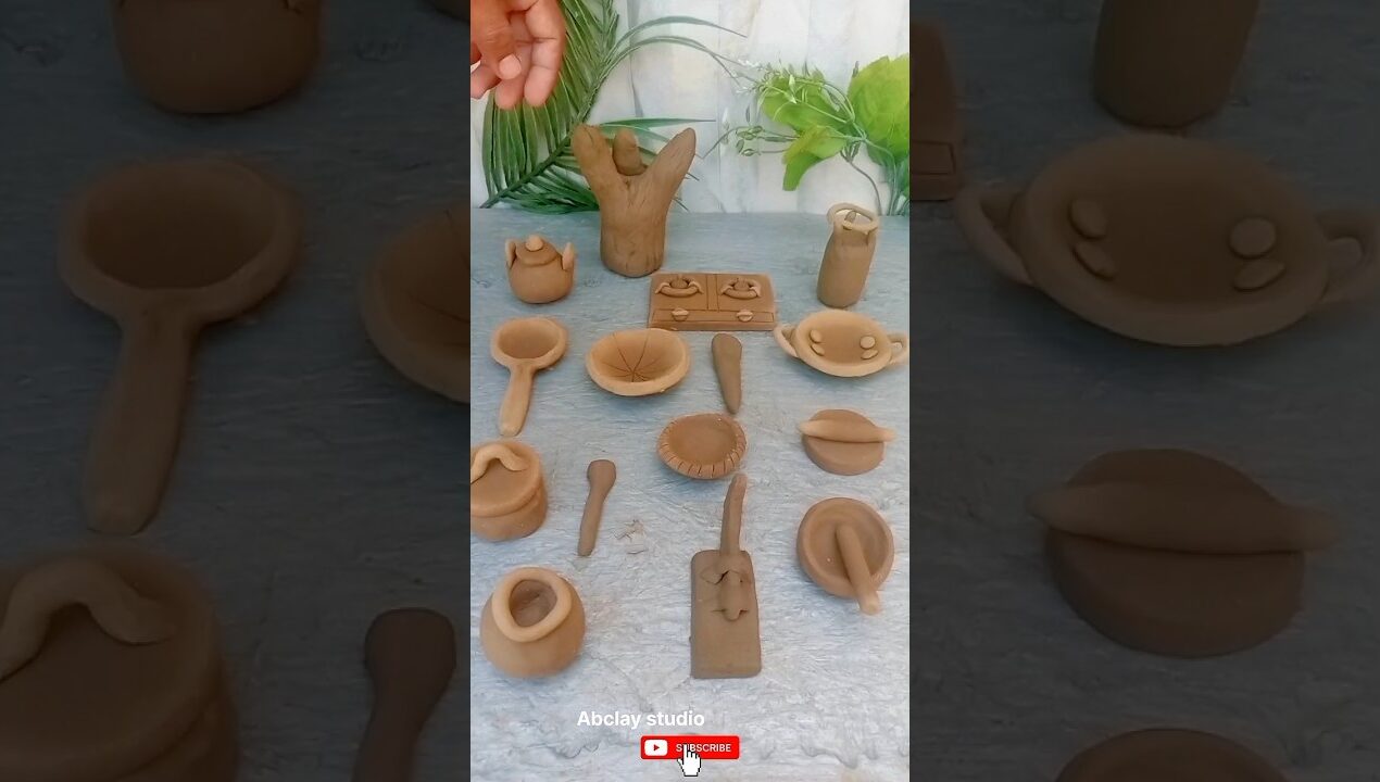 Diy how to make polymer clay miniature kitchen set |handmade miniature kitchen set ||#kitchenset