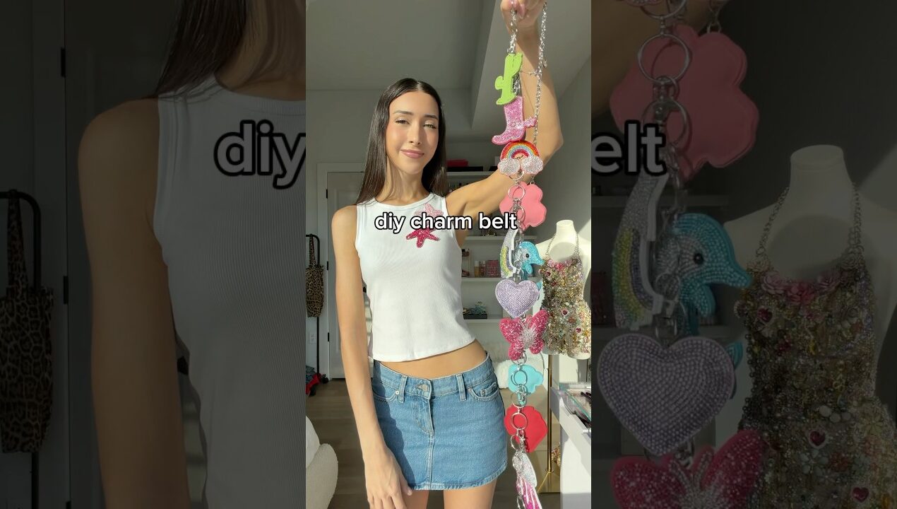 charm bracelet but make it a chain belt #diy #fashiontrends