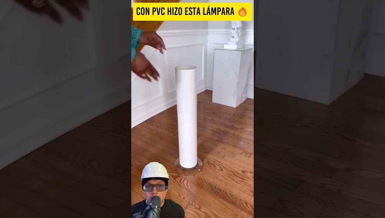 😱 Con PVC hizo esta LÁMPARA increíble ♻️🔥 #decoracion #mueblesmodernos #diy