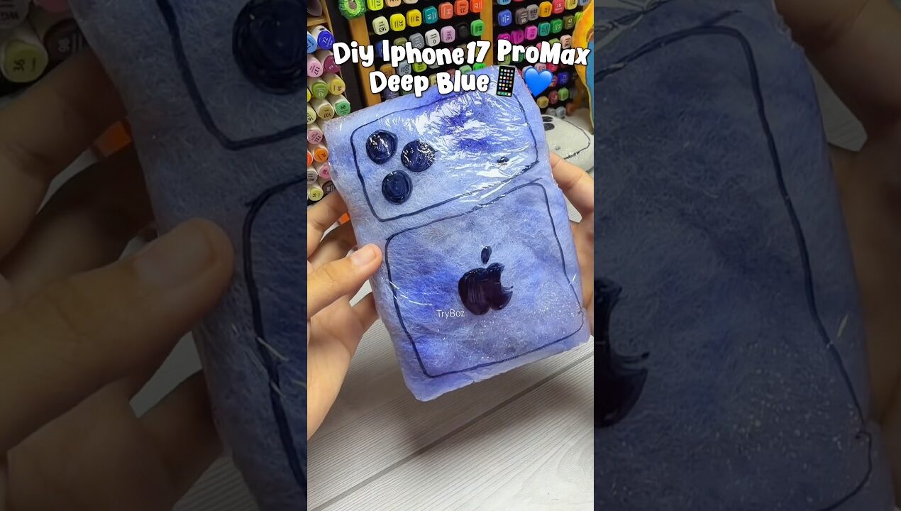 Diy IPhone17 Deep Blue💙📱 #diy #cute #squishy #craft