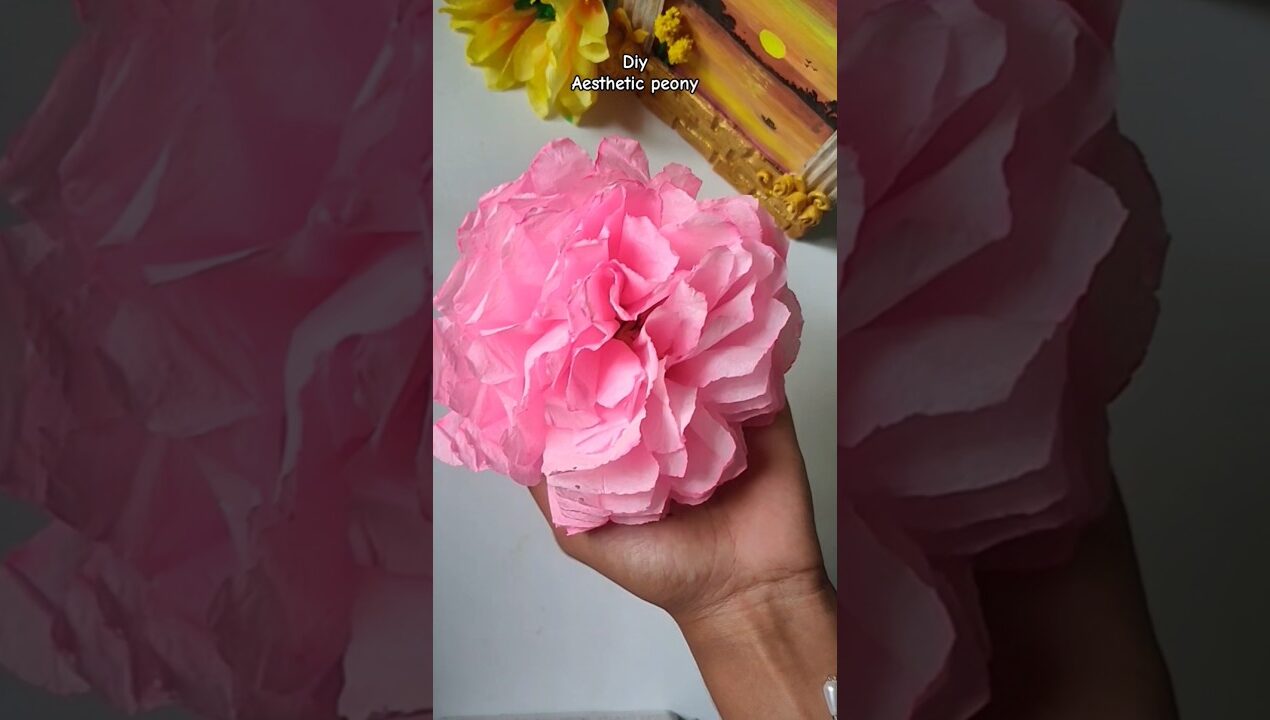 Diy napkin peonies | how to make peony flower from napkin's #diy #craft #shorts #peony