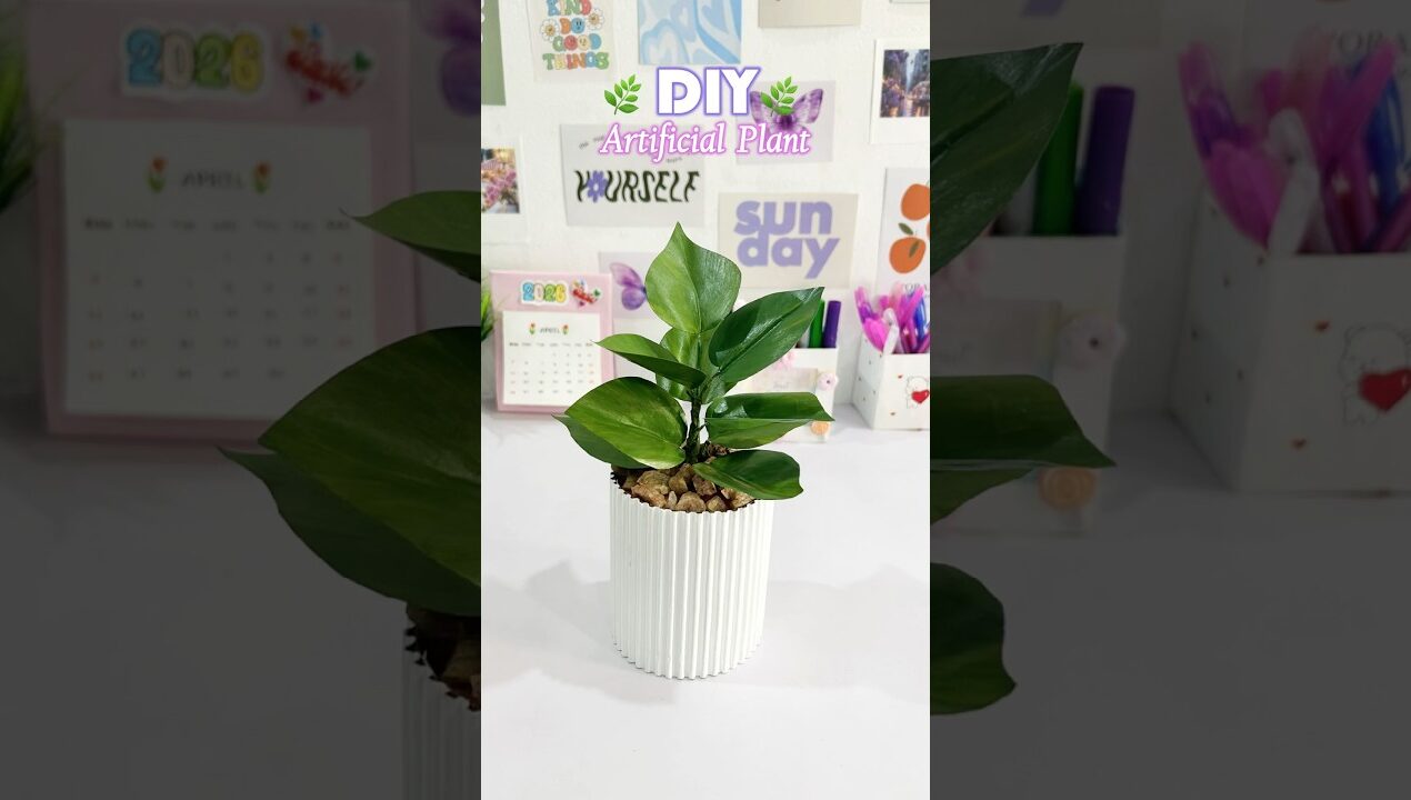 DIY Artificial plant #diy #craft #viral #shorts #diyplanters #art #roomdecor #viralshorts #handmade