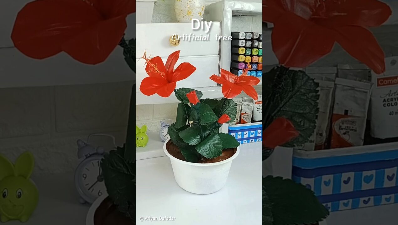 DIY artificial tree||DIY planter#shortsfeed#artificialtree#shorts#diyplantar#diyjobatree#handmade
