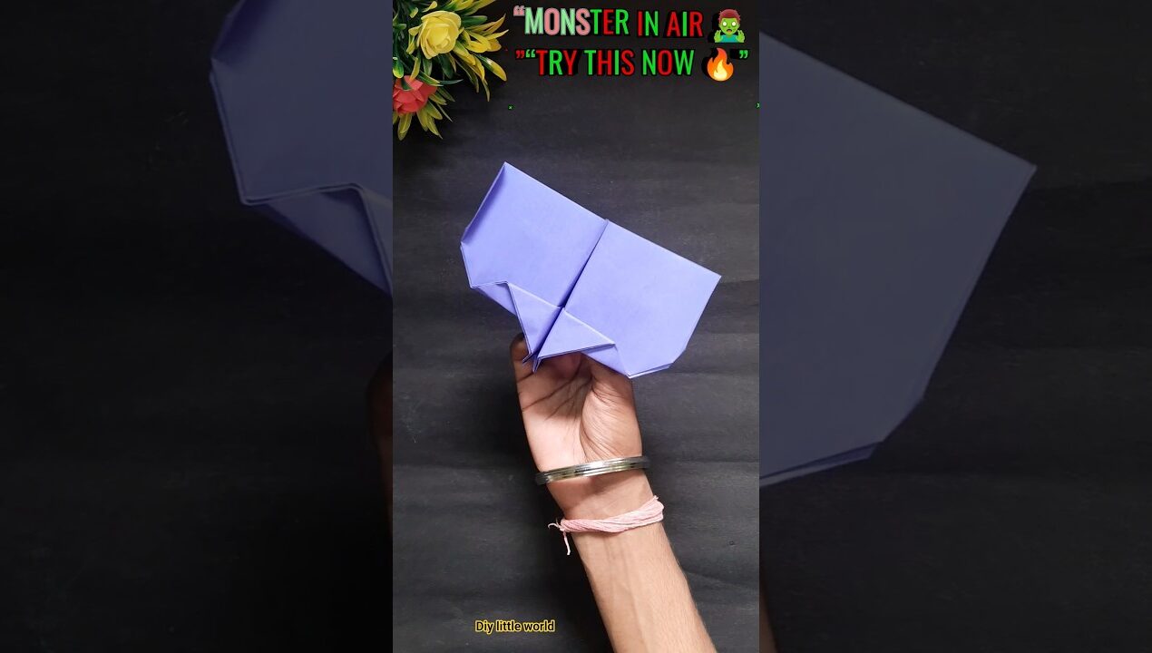 Diy Flying Monster Toy with Paper | Easy Kids Craft 👹✈️ #papercraft #diy #craft #viral #origami #✈️