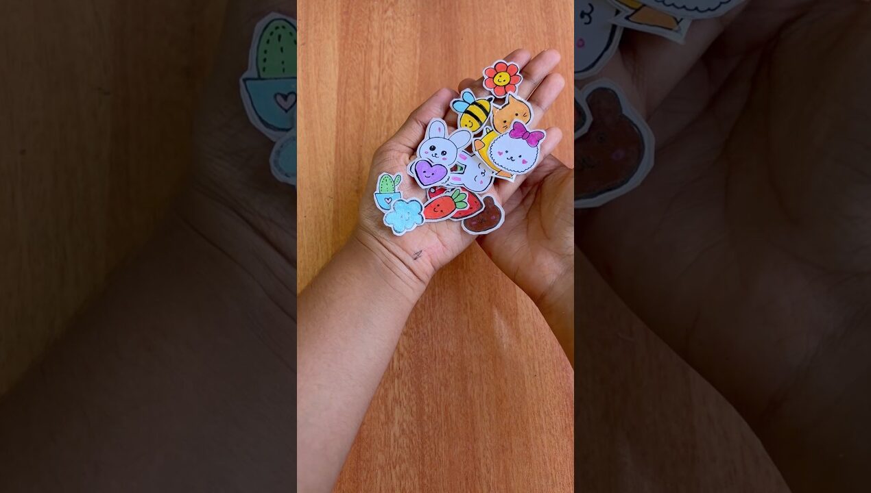 Cute kawaii stickers ഉണ്ടാക്കാം|DIY cute kawaii stickers|#youtubeshorts#shorts#shortsfeed#diy#yt