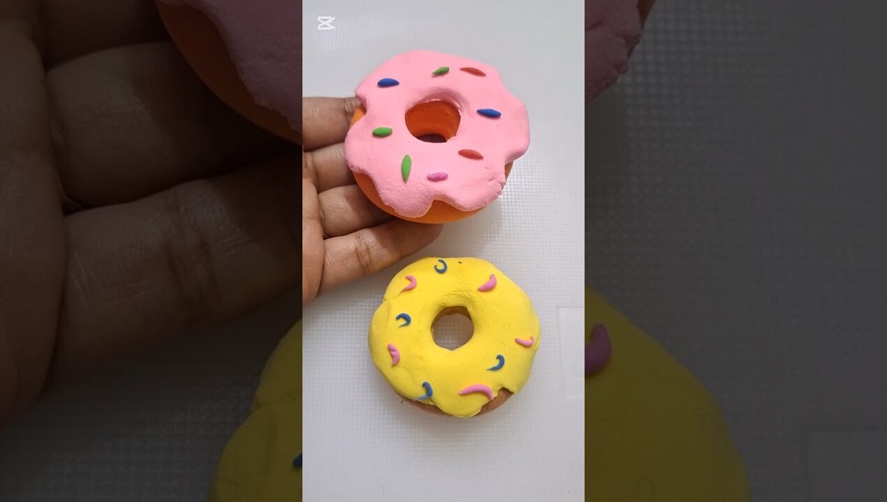 DIY idea 💞 How to make easily donuts 🍩🍩 with Super clay #trend #funny #music #clay #viral #clay