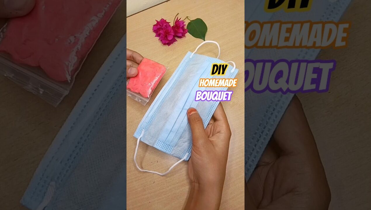 Mask + Clay = Bouquet 💐 ideas #wastematerialcraft #diy #artscraft #viralshort#viralshort #shortsfeed