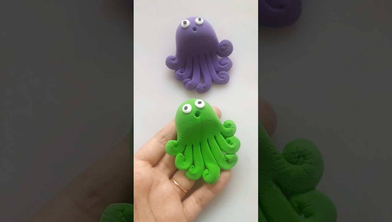 DIY idea 💞 How to make easily octopus 🐙 with Super clay #trend​ #clay​ #music​ #funny​ #clay​