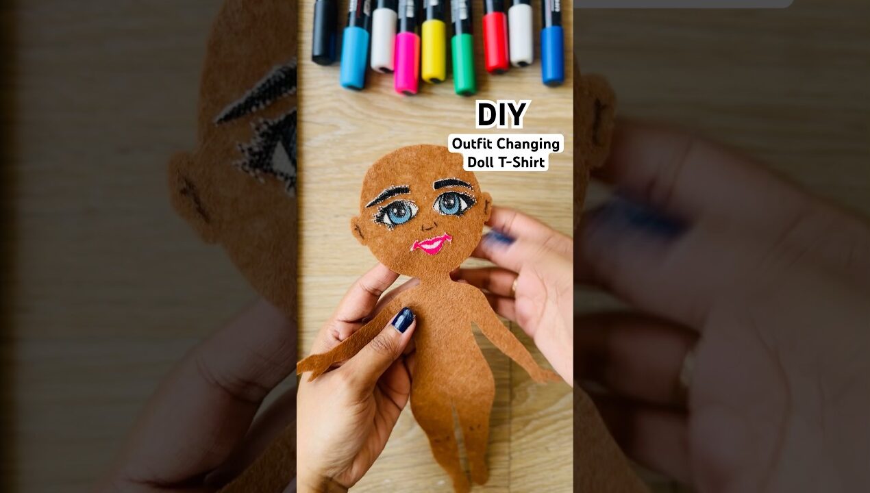 DIY Doll Outfit T-shirt😱 #crafteradiri #diy #handmade #shorts #outfitchangingdolltshirt #diytshirt