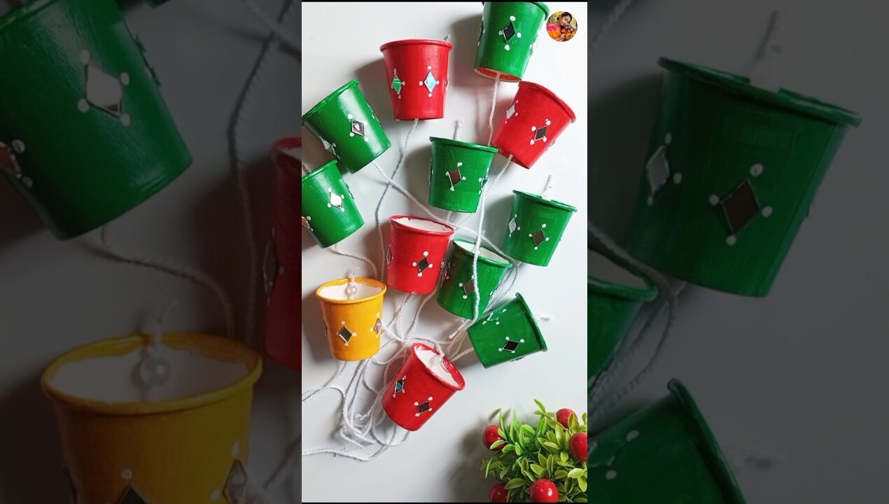 Paper Cup Wall Decor Craft Ideas | Best Out Of Waste ♻️🥰#diy#papercupcraft#viral#shorts#wallhanging