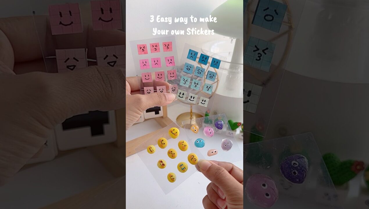 3 Easy way to make your own stickers 😍✨#shorts #diy #art #muktaartandcraft #youtubeshorts