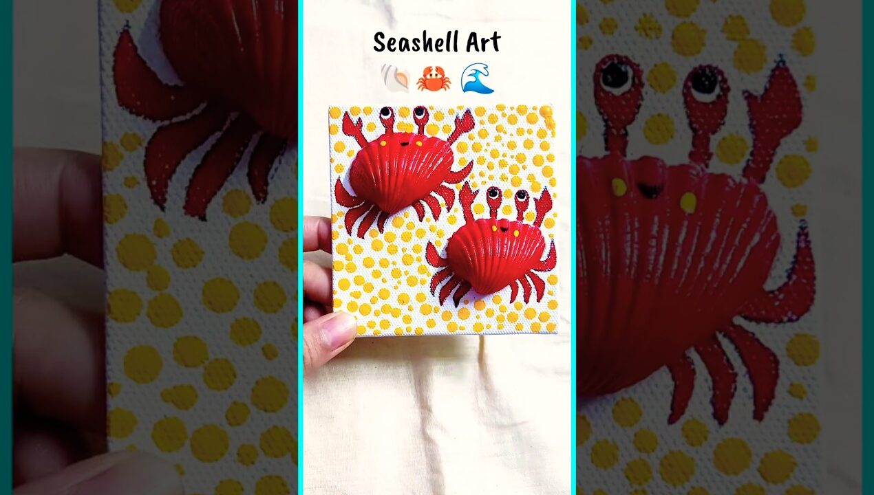 DIY Seashell Art 🐚🦀seashell craft ideas#art #diy #shorts #viralshorts #craft #seashellcraft #drawing