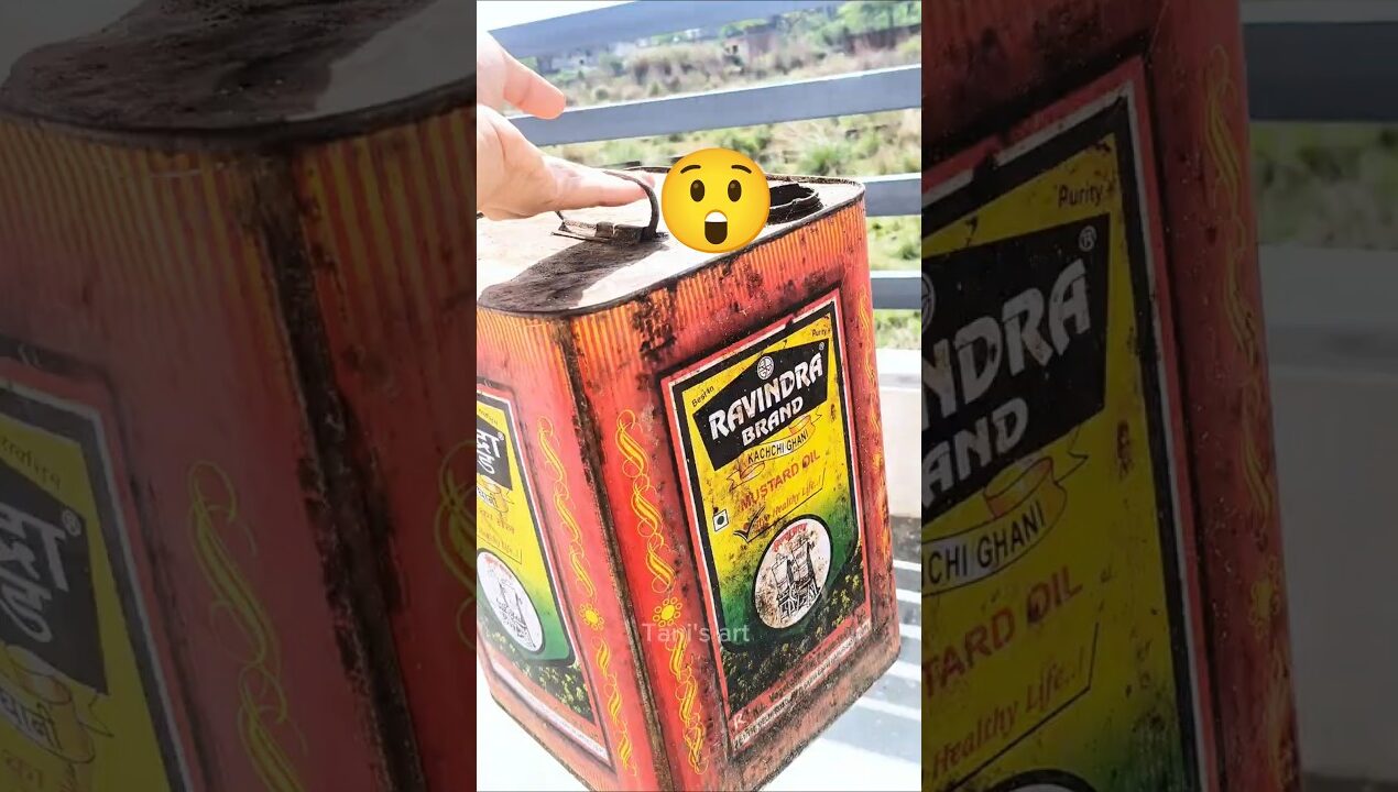 DIY Stool from Mustard Oil Container | Part 1 |  Transformation ✨ | #transformation #diy #homedecor