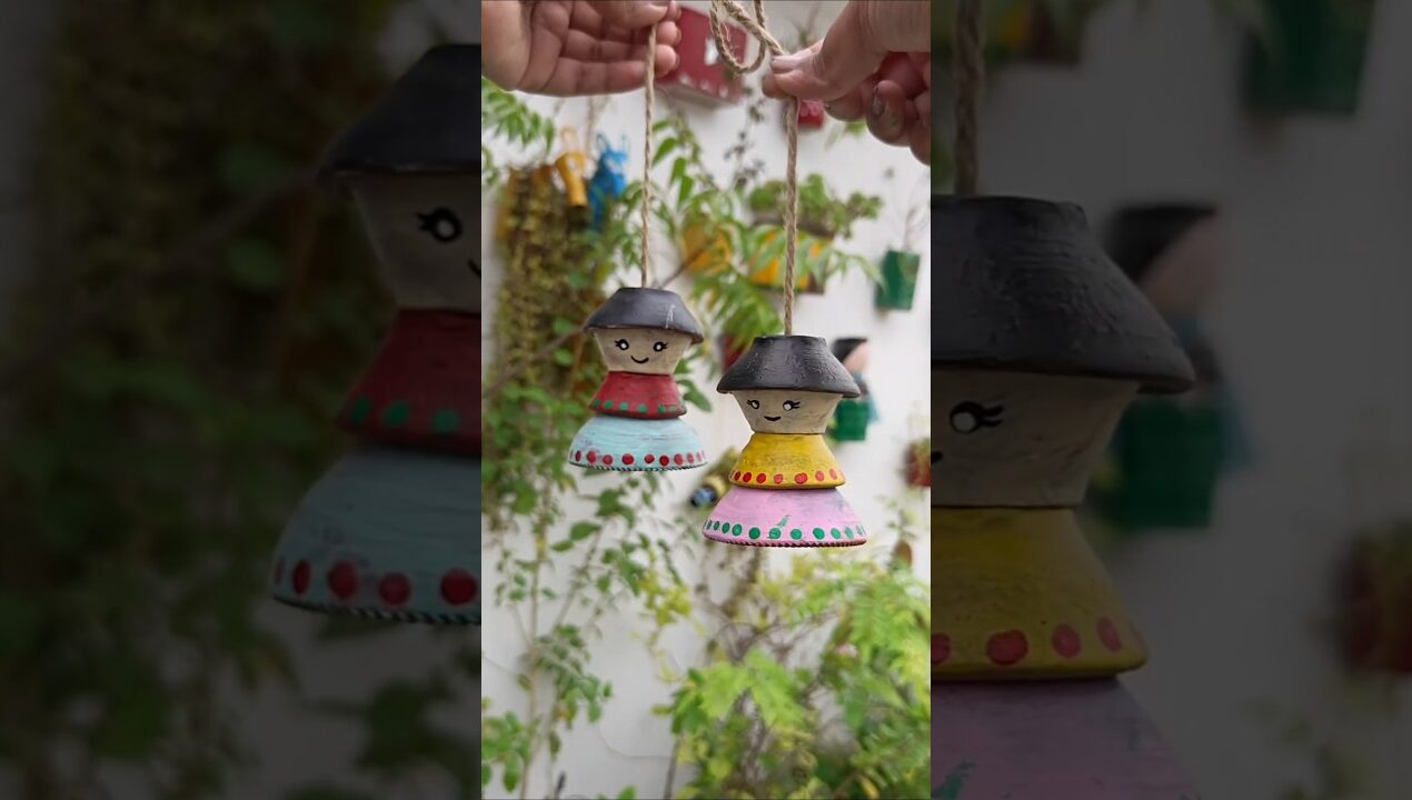 DIY Cute Doll Hangings from Used diya #diyareuse #diy #craft #reuse #cute #art