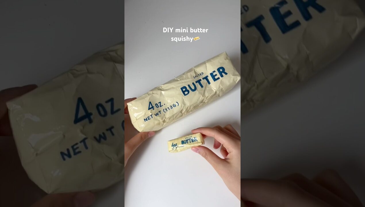 DIY Mini butter squishy!!🧈 #diy #craft #squishy #diycrafts #craftideas