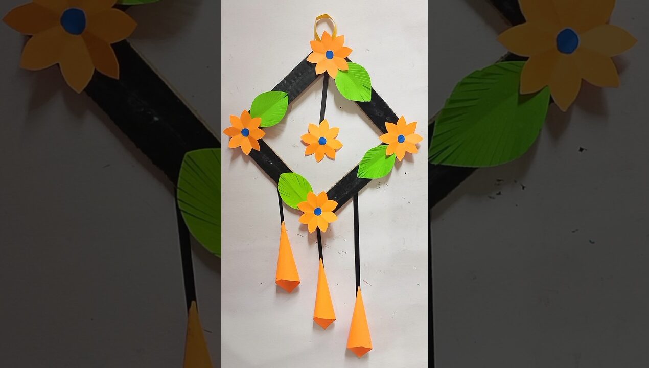 Beautiful Paper Wall Hanging / DIY Wall Hanging Craft #shorts #youtubeshorts #homedecor #craft #diy
