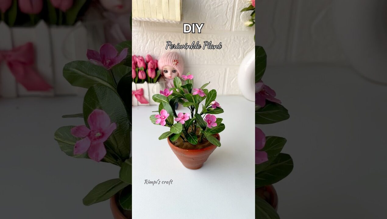 DIY Periwinkle Plant #sorts #viralshort #viralvideo #handmade #flowers #diy #craft #homedecor #art