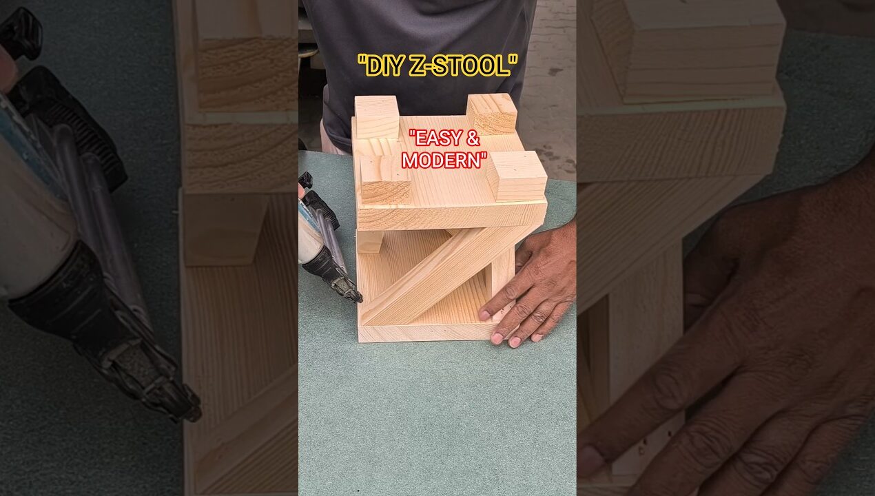 The Most Satisfying Z-Stool Build! 🪑✨ #shorts #woodworking #diy #trend
