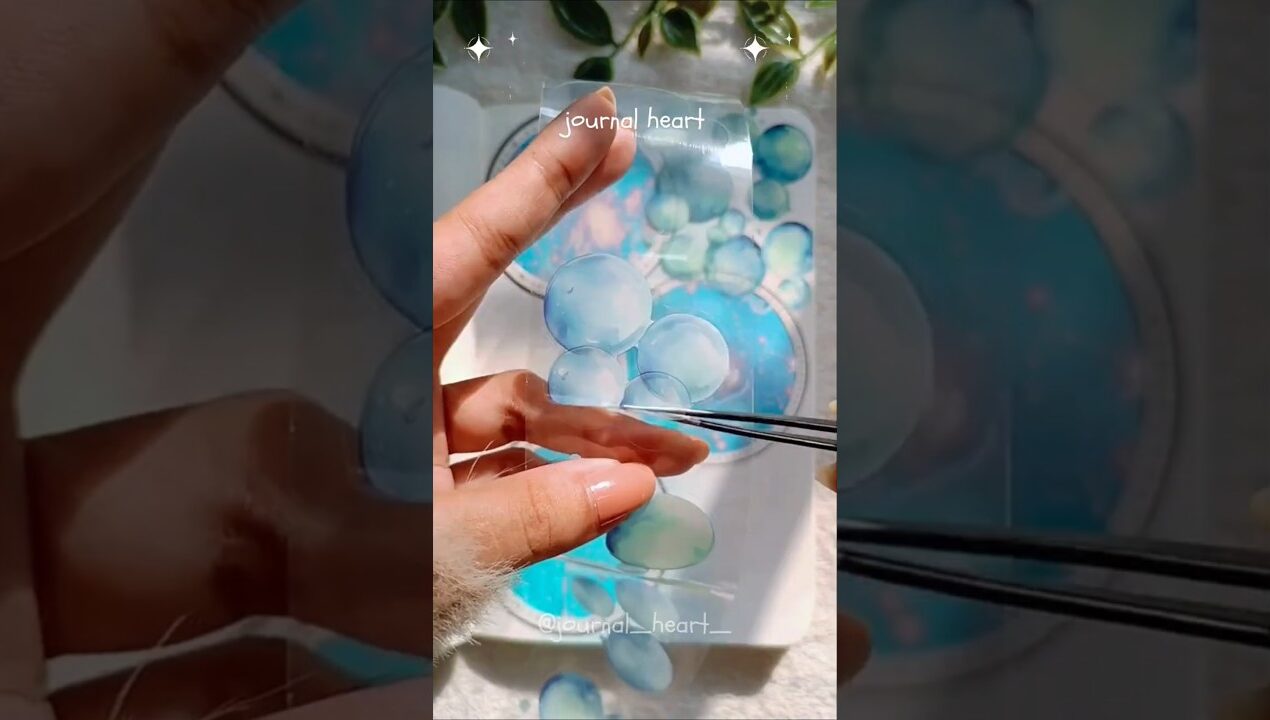 Bubbles 🫧Mermaid theme ASMR journal with me #journalheart #ideas #sticker #diy #pinterest #aesthetic