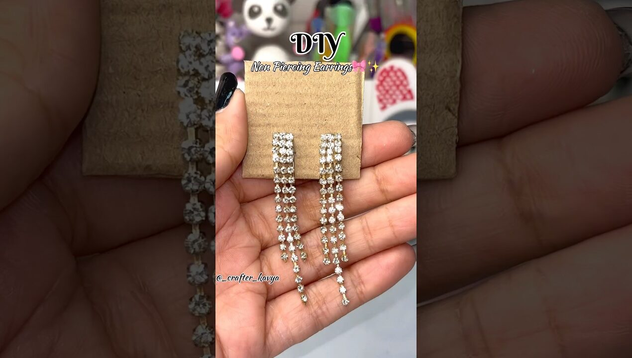 DIY Non Piercing Earrings🌸✨ #shorts #trending #ytshorts  #earrings #diy #handmade #jewellery